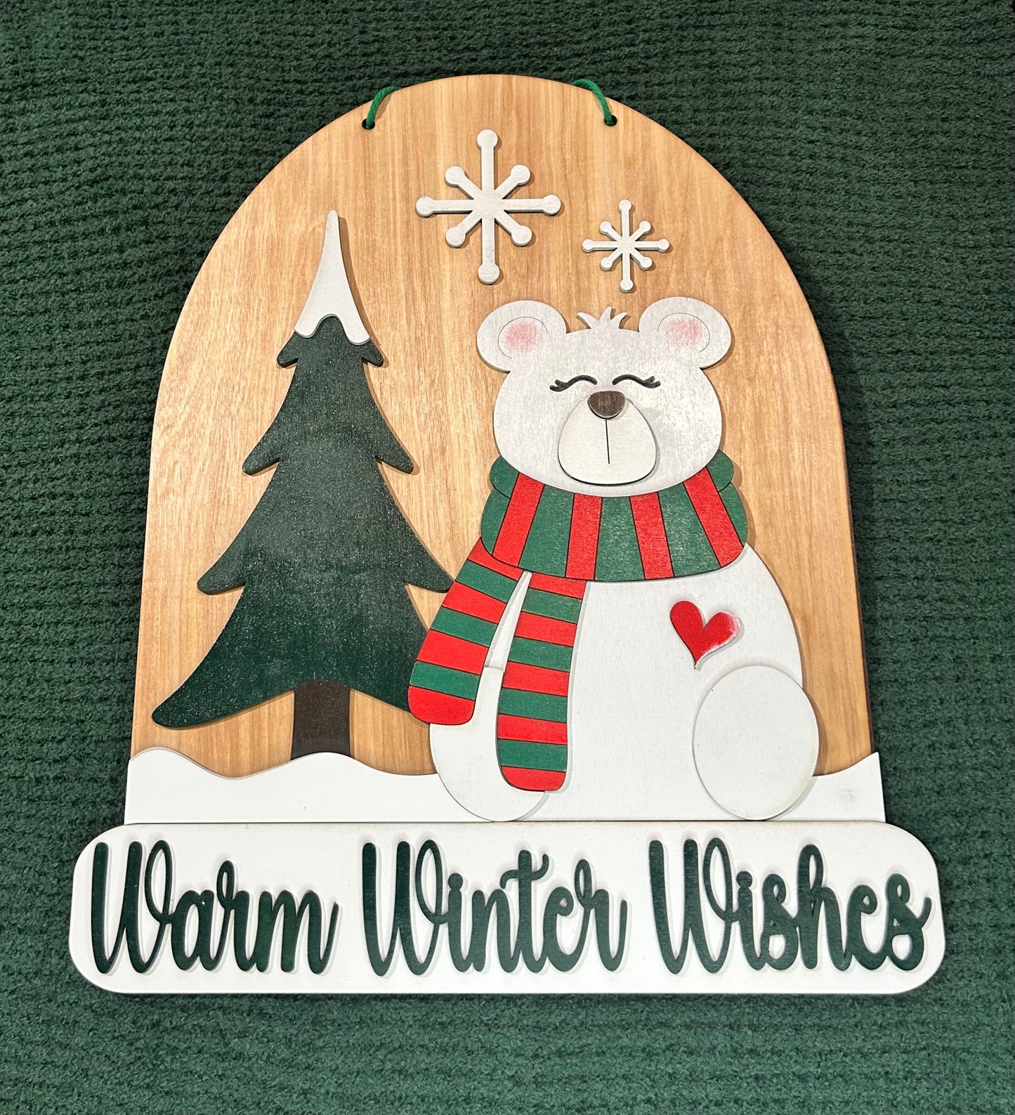 Polar Bear Winter Door Hanger