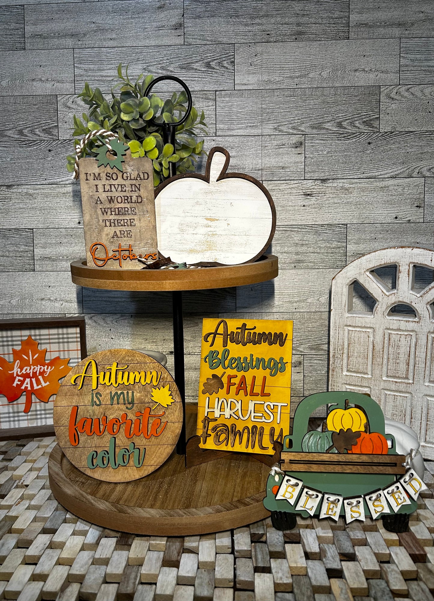 Autumn Tiered Tray Set