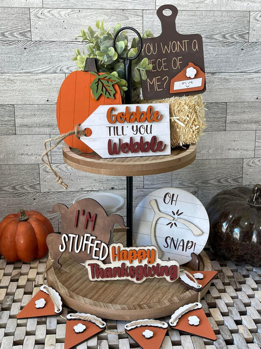 Gobble Til’ You Wobble Tiered Tray set