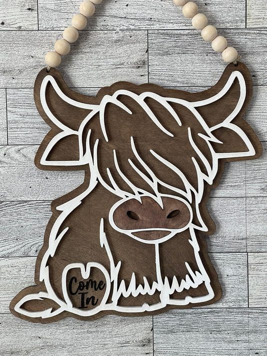 Highland Cow Door Hanger