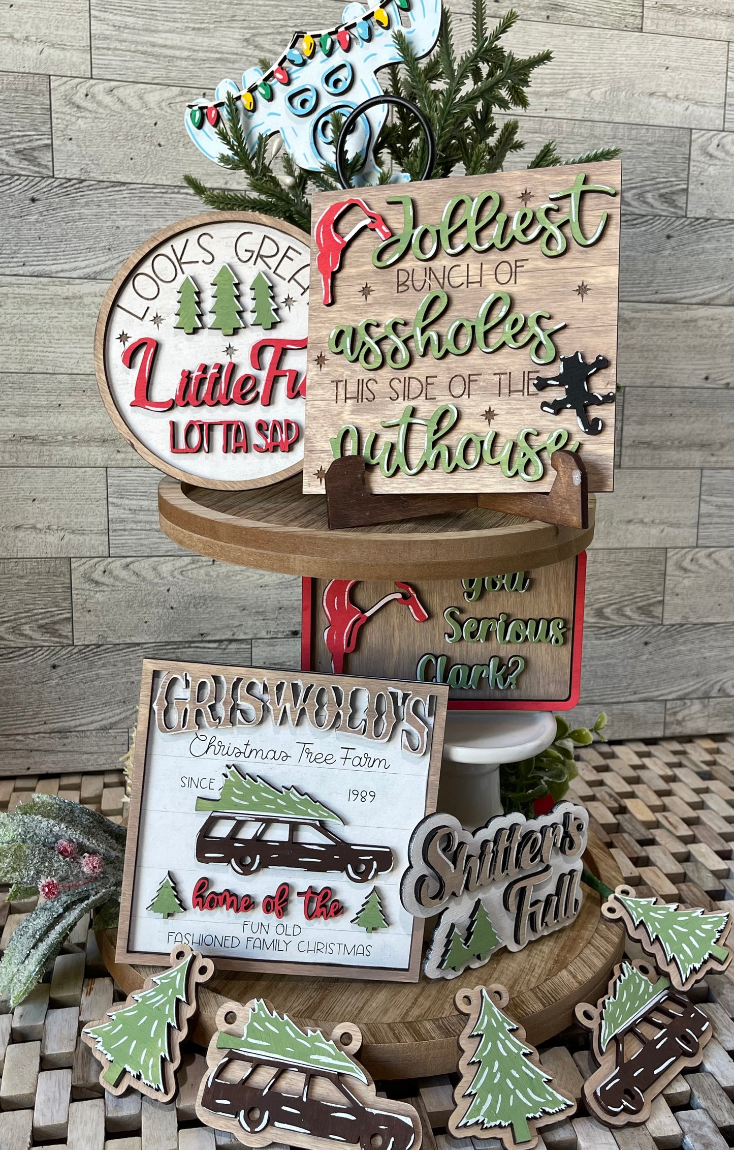 Christmas Vacation Tiered Tray Set