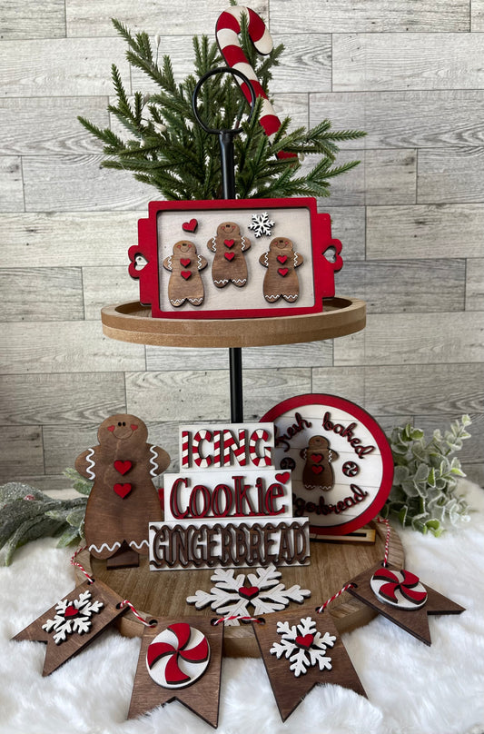 Gingerbread Tiered Tray Set