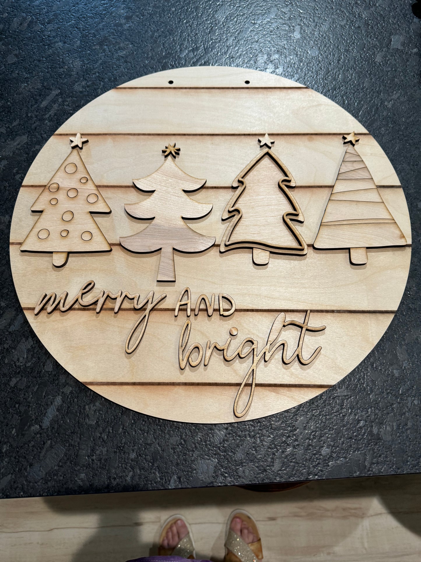 Merry and Bright Trees Door Hanger