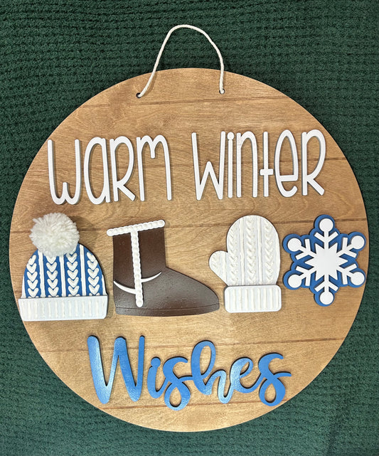 Warm Winter Wishes Door Hanger