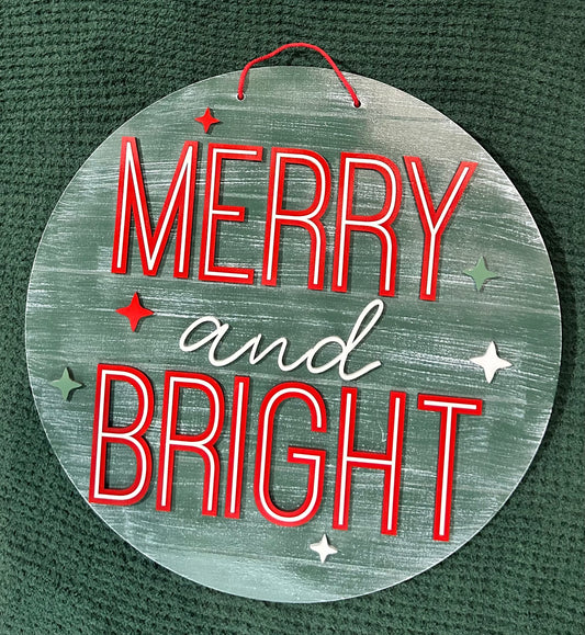 Merry and Bright Door Hanger