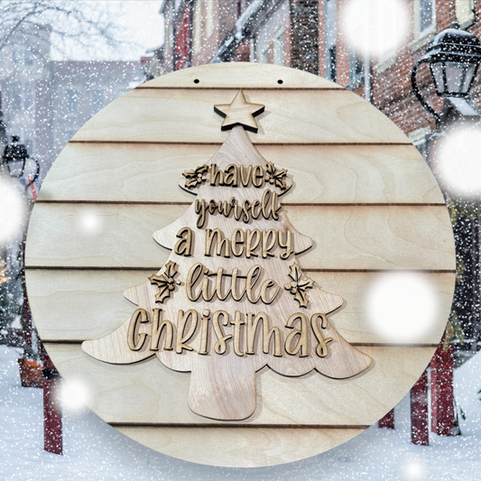 Merry Little Christmas Doorhanger